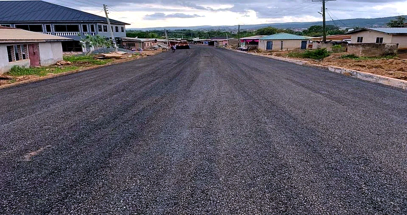 Completed resurfaced road