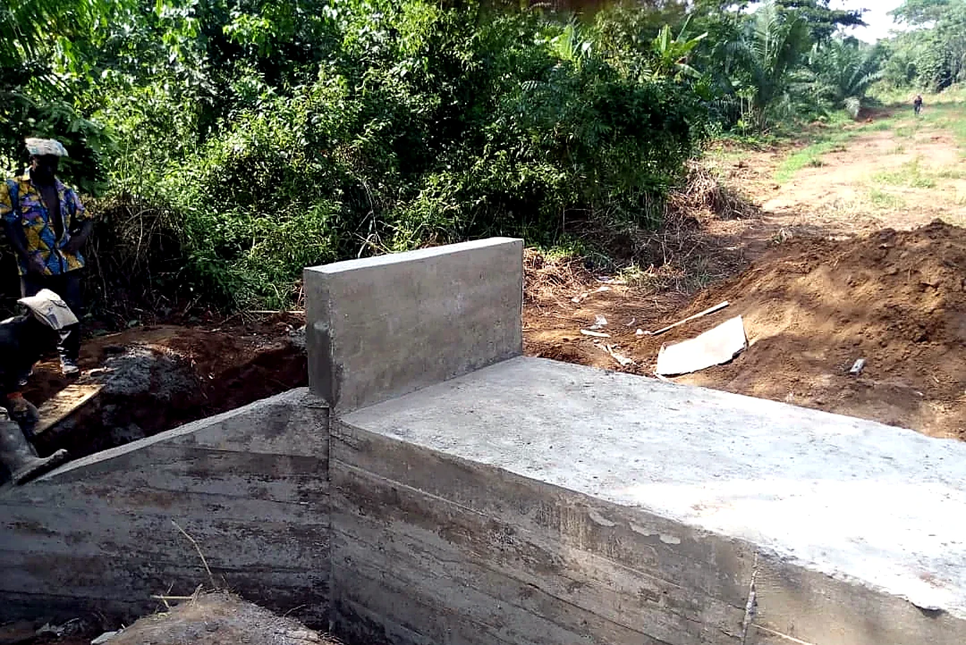 Concrete drainage works in progress