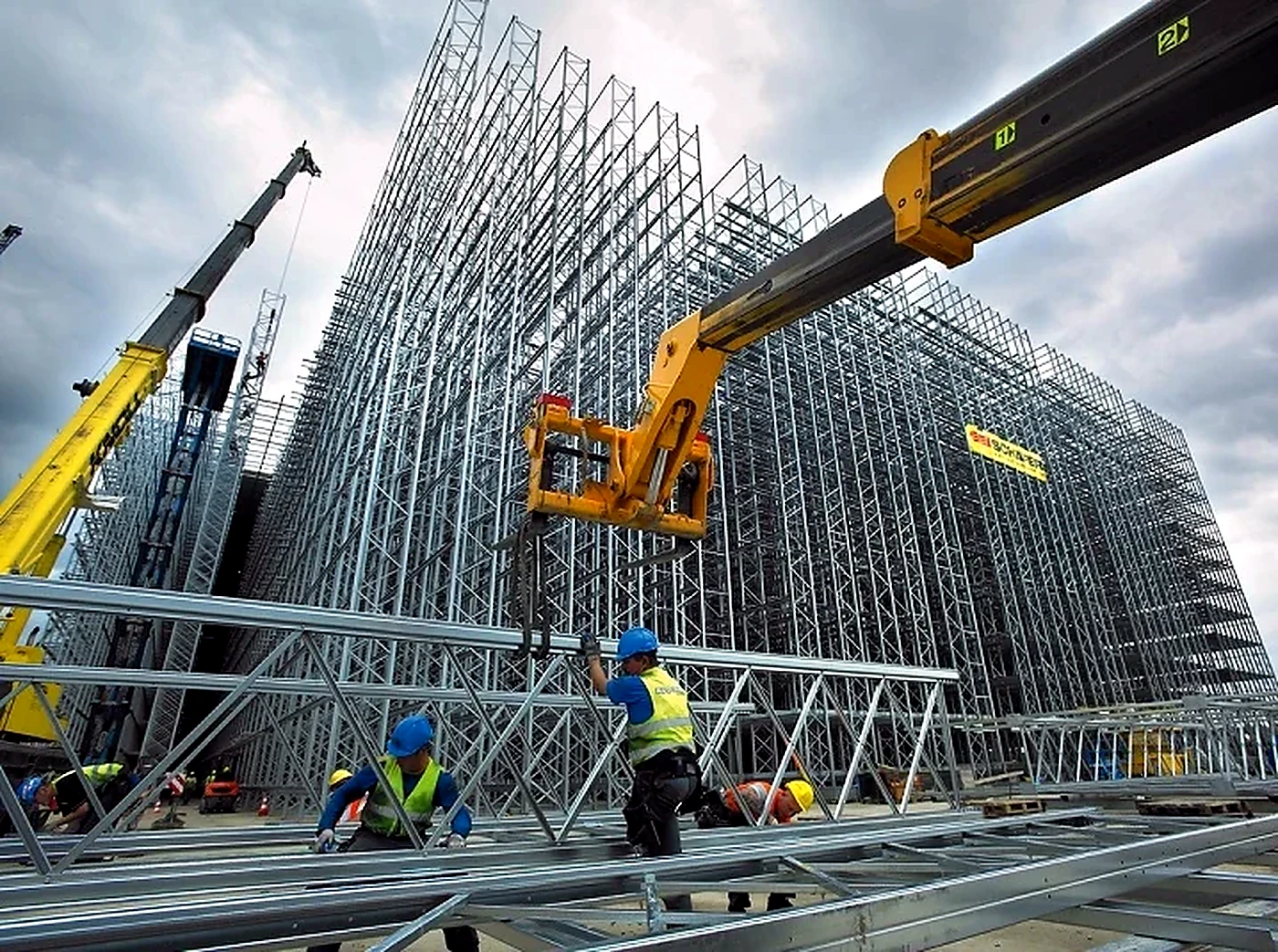 Modern construction technology in use